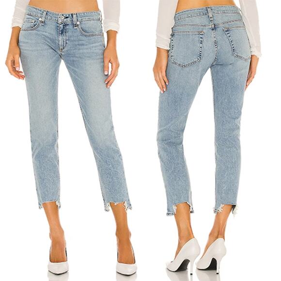 rag & bone Denim - NEW Rag & Bone Dre Low-Rise Boyfriend Slim Denim Jeans Women's Blue Size: 28